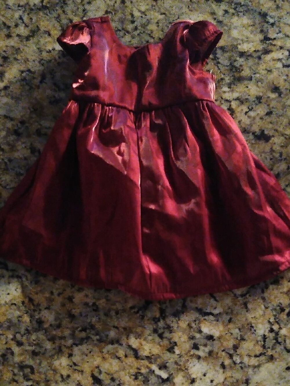 New Carter's Girls Burgundy Satin Party Dress